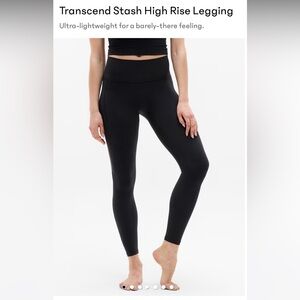 Athleta Black Transcend Stash High Rise Legging